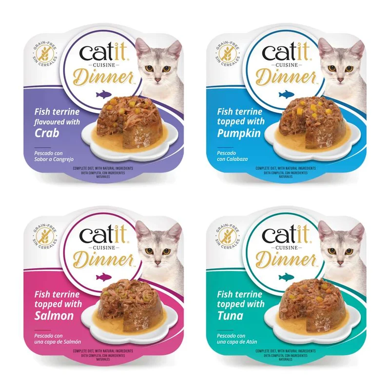 Tarrina de pescado de doble capa para gatos Catit Cuisine Dinner