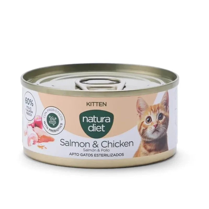 Natura Diet Cat Húmedo Kitten Salmón y Pollo