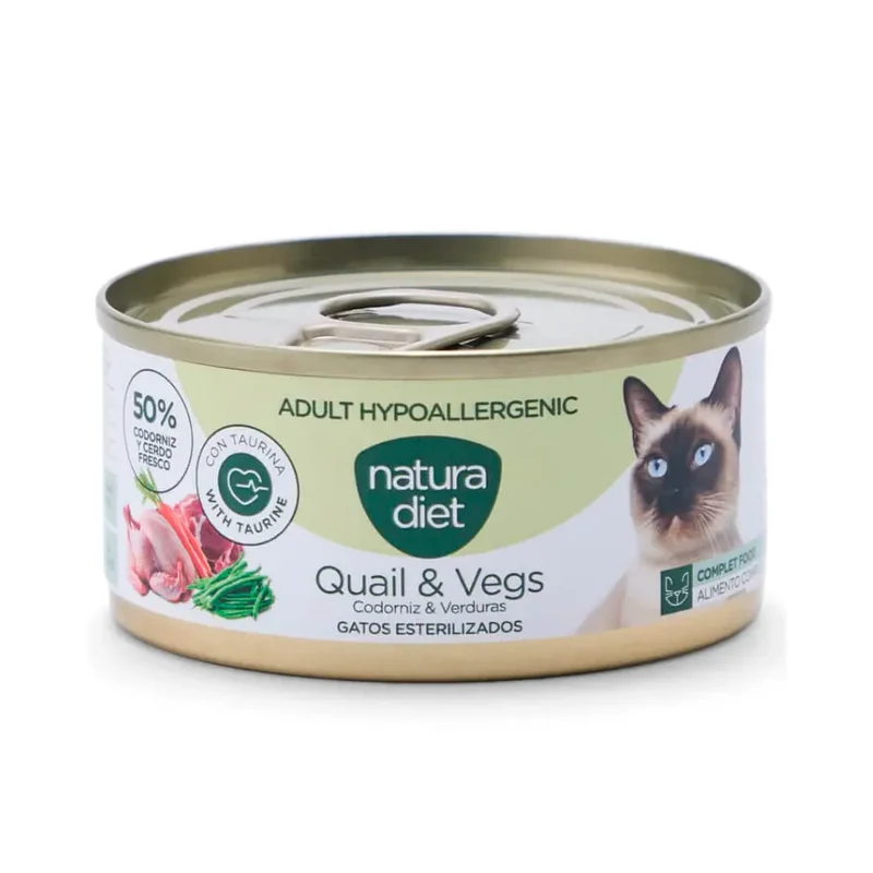 Natura Diet Cat Húmedo Hypoallergenic Codorniz y Verduras
