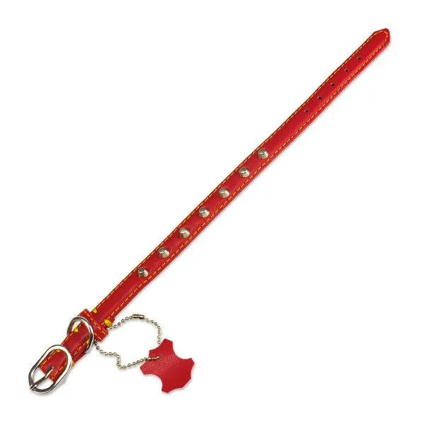 Collar piel basico rojo