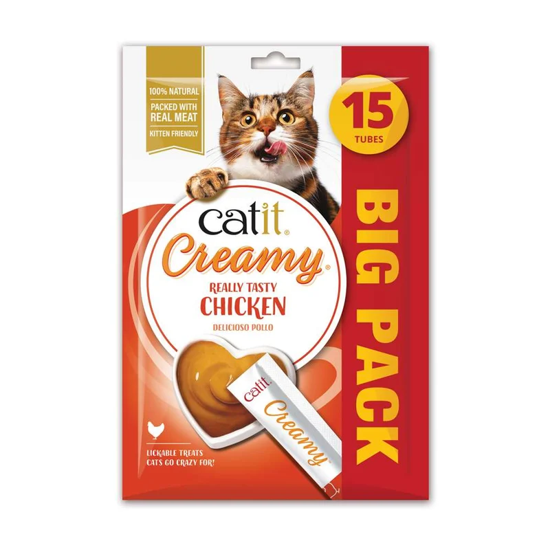 Snacks para gatos Catit Creamy – 15 Tubos