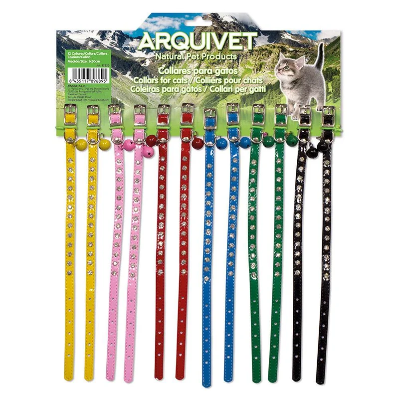 Display 12 collares de gato - colores variados