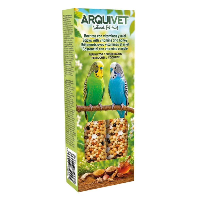 Barritas con vitaminas y miel para periquitos