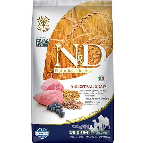 Farmina N&D Ancestral Grain Cordero y Arándano Alimento Seco 2,5kg