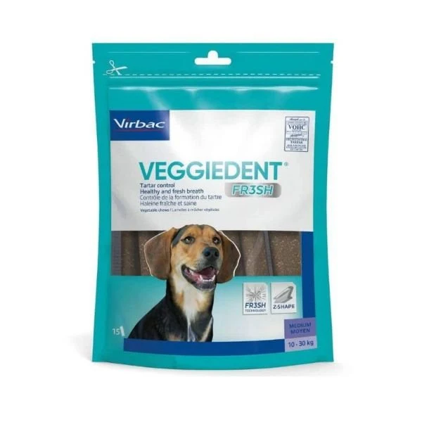 Virbac Veggiedent Fresh M Stick Masticable 15 pcs