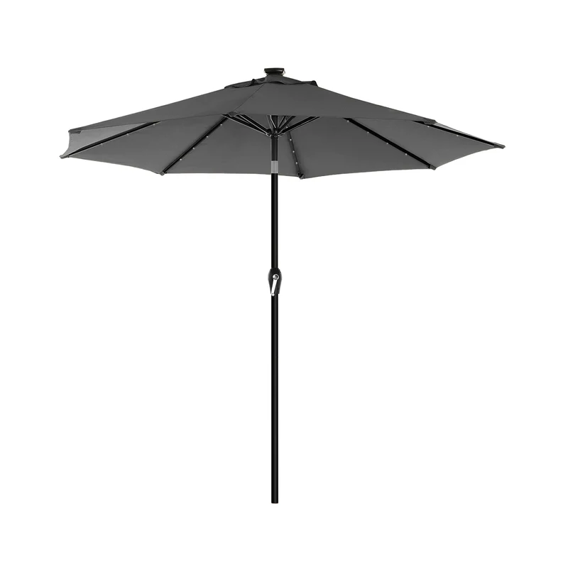 Parasol de Jardín con Luces LED Sombrilla Protección UPF50+ Inclinable