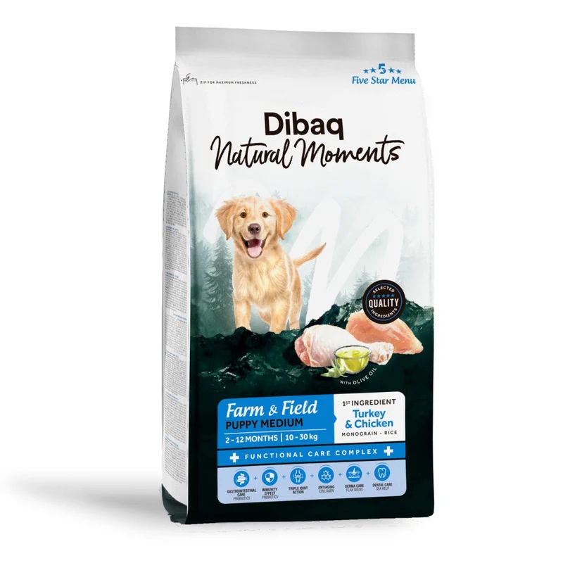 Dibaq Natural Moments Cachorro Medium Pavo y Pollo