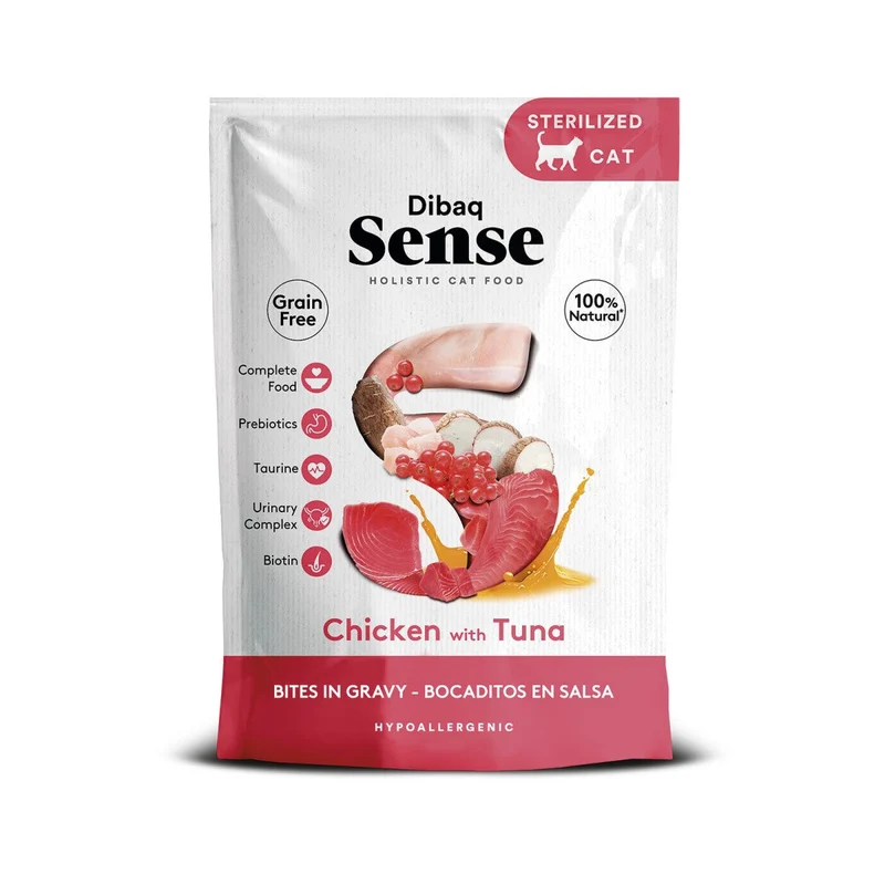 Dibaq Sense Cat Bocaditos de Pollo con Atún 100g