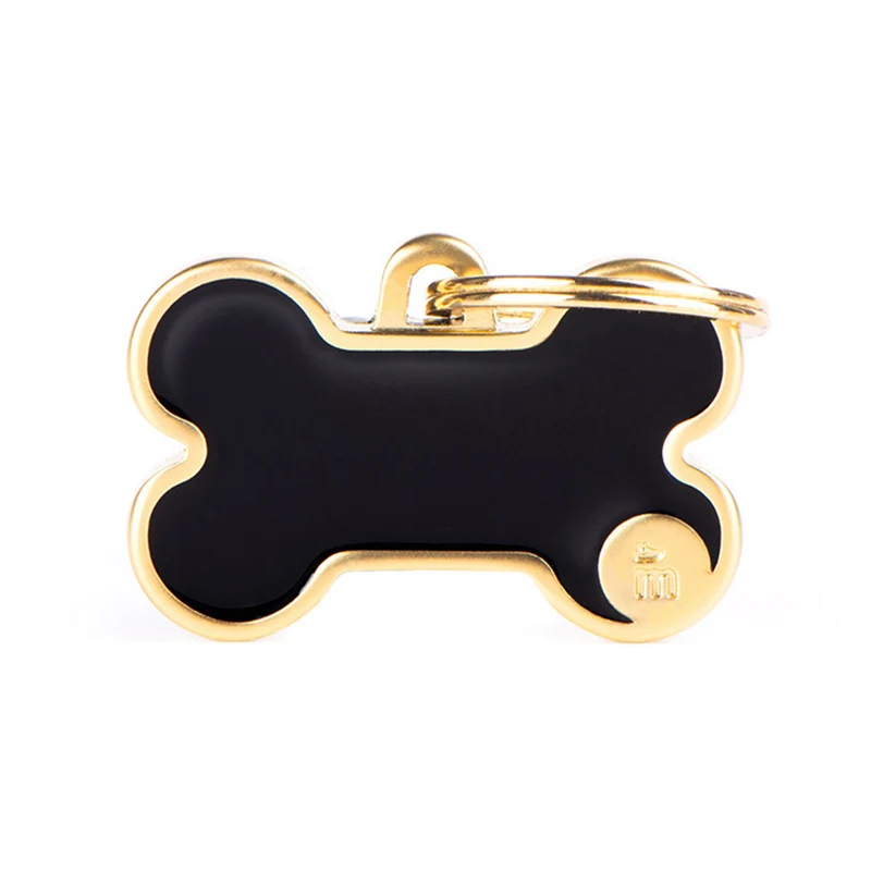 Placa Identificativa MyFamily Basic Hueso Negro Oro