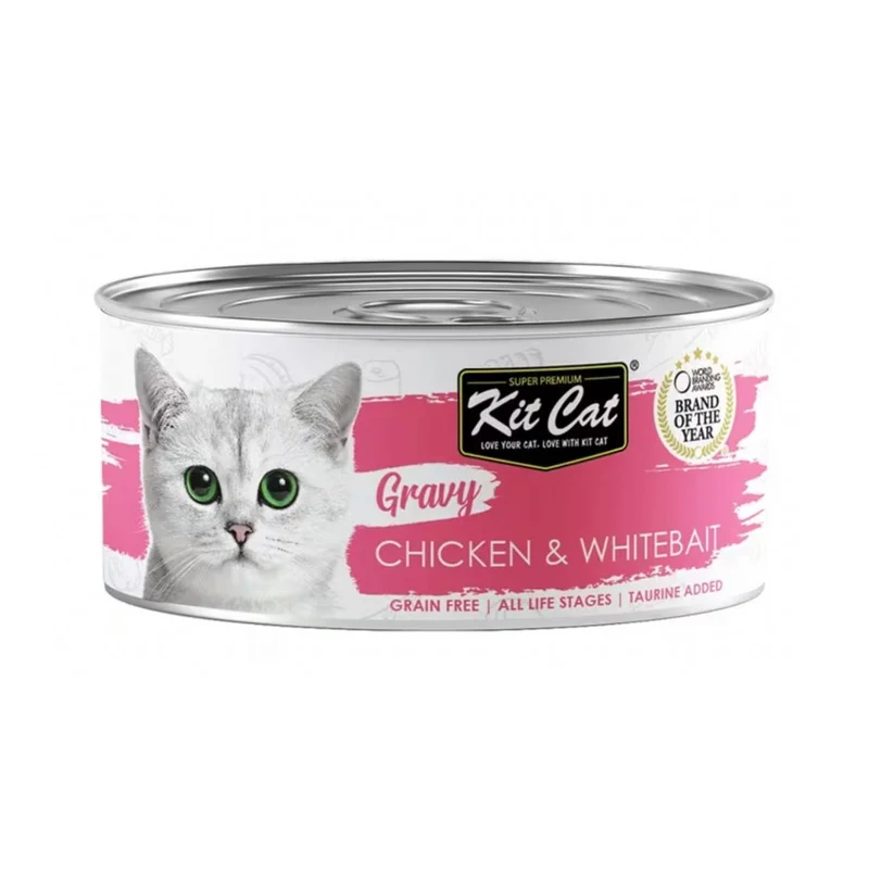Kit Cat lata Gravy Pollo y Chanquetes 70g