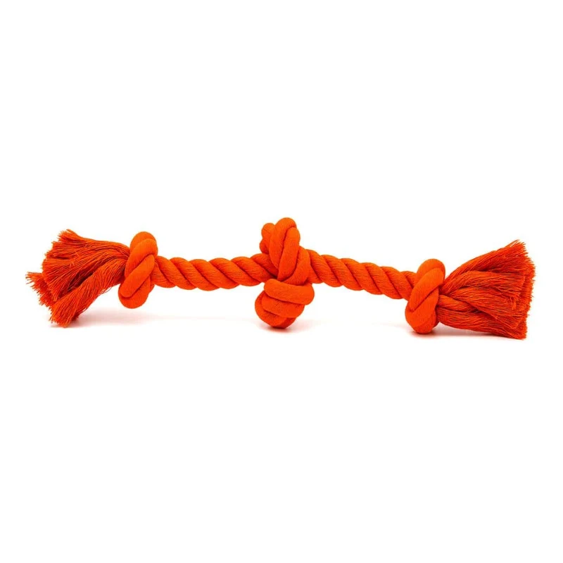 DoggyMasters Colorful Hueso triple Nudo Naranja