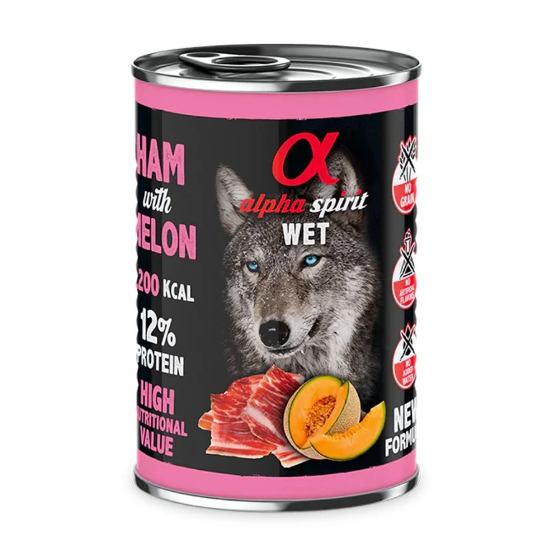 Alpha Spirit Dog Lata Jamón con Melón