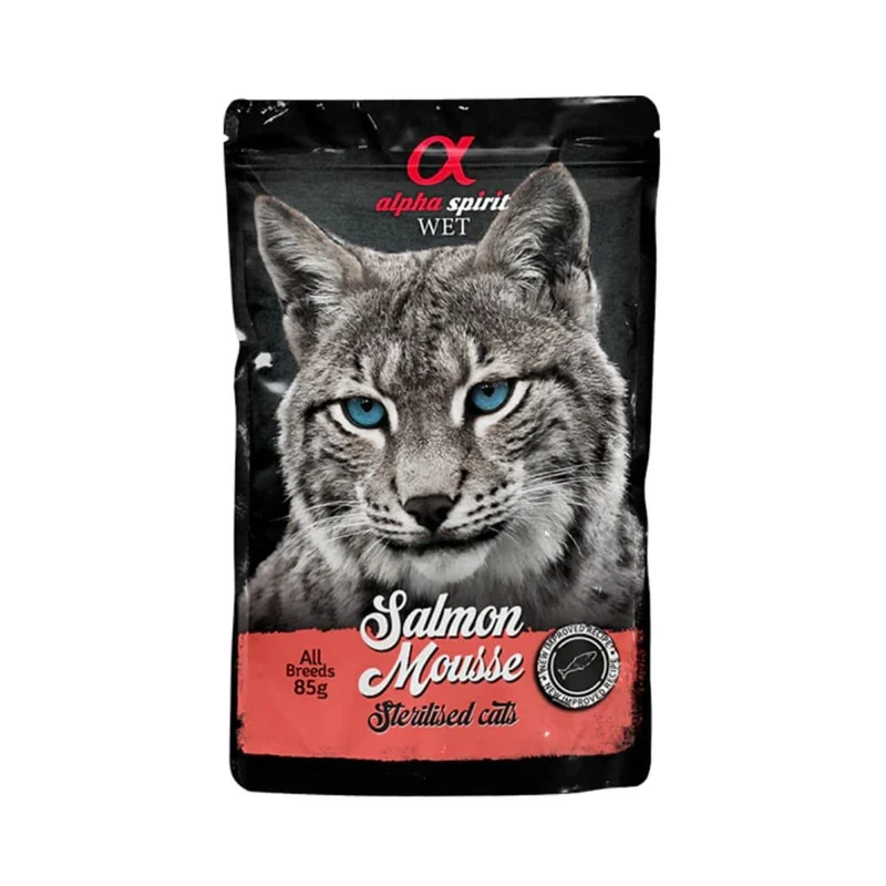 Alpha Spirit Cat Pouch Mousse de Salmón "Esterilizados" 85g