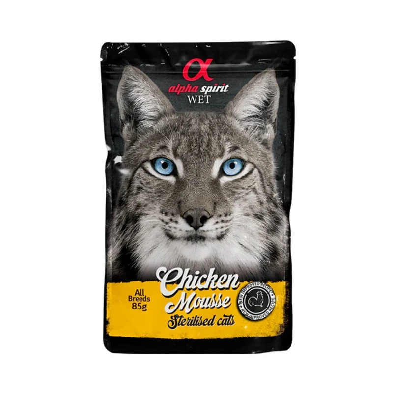 Alpha Spirit Cat Pouch Mousse de Pollo "Esterilizados" 85g