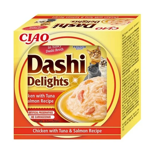 Inaba Cat Churu Dashi Pollo, Atún y Salmón 70g