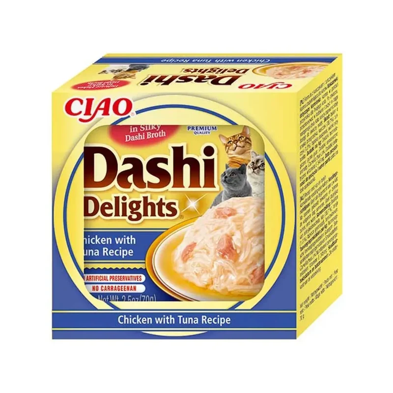 Inaba Cat Churu Dashi Pollo con Atún 70g