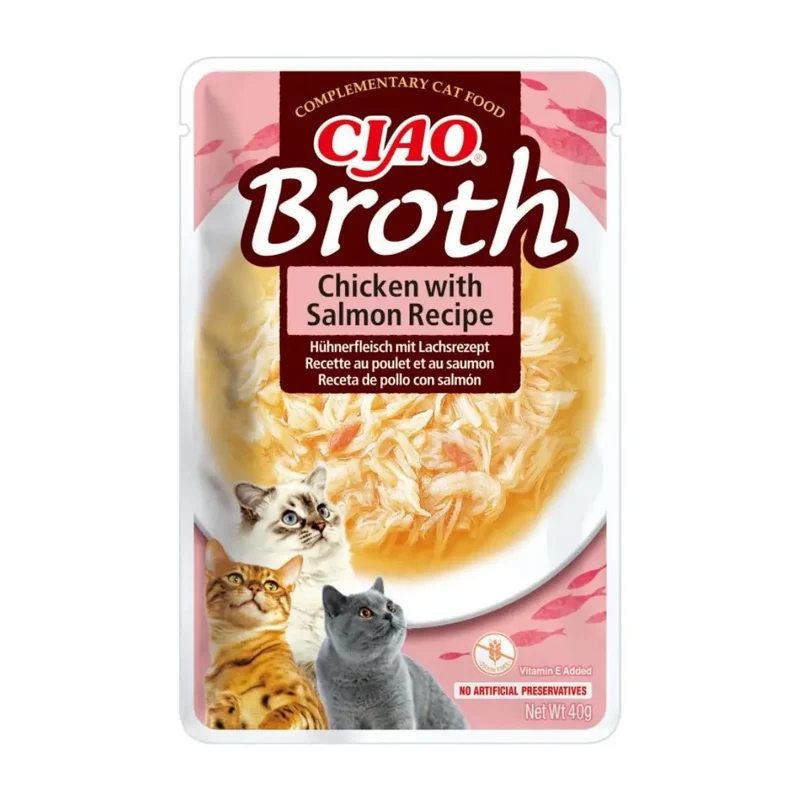 Inaba Cat Churu Broth Caldo Pollo con Salmon 40g