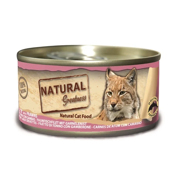 Natural Greatness Cat 70g Filete de Atún con Gambas