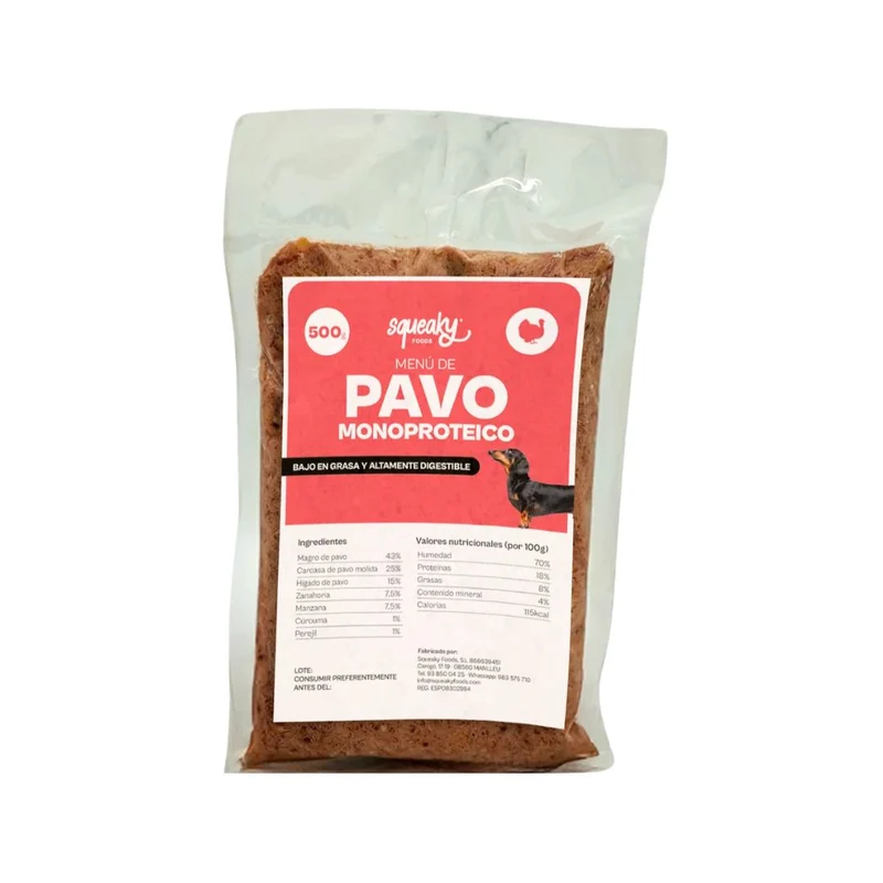 Squeaky Menú BARF Pavo monoproteico