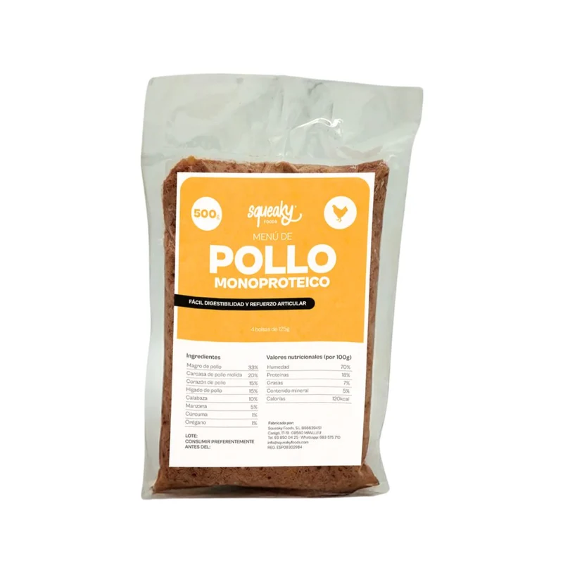 Squeaky Menú BARF Pollo monoproteico