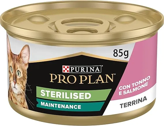 Purina Pro Plan Feline Lata Esterilizado Salmón y Atún 24 uds