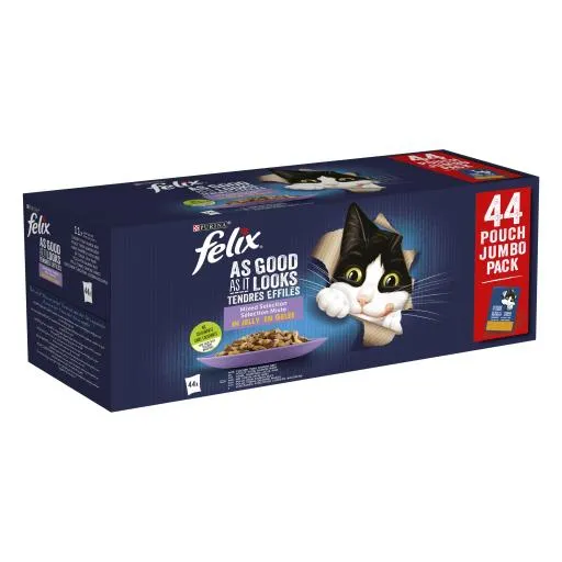 Purina Felix Fantastic Selección de Sabores Alimento Húmedo para Gatos Adultos 44x85gr
