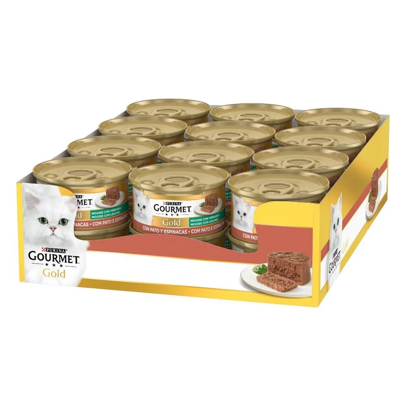 Purina Gourmet Gold Mousse Pato Espinaca Húmeda 85g