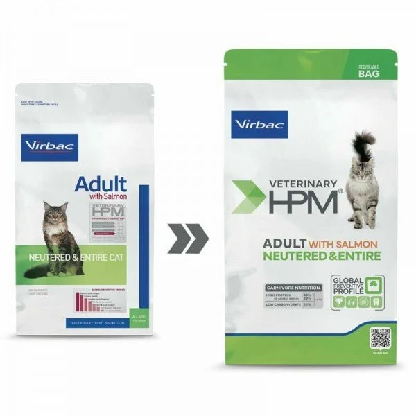 Virbac HPM Gato Adulto Neutrado & Entero Alimento Seco con Salmón 7Kg