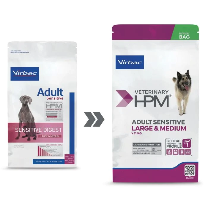Virbac HPM Sensitive Digest Pienso para Perros Adultos 12Kg