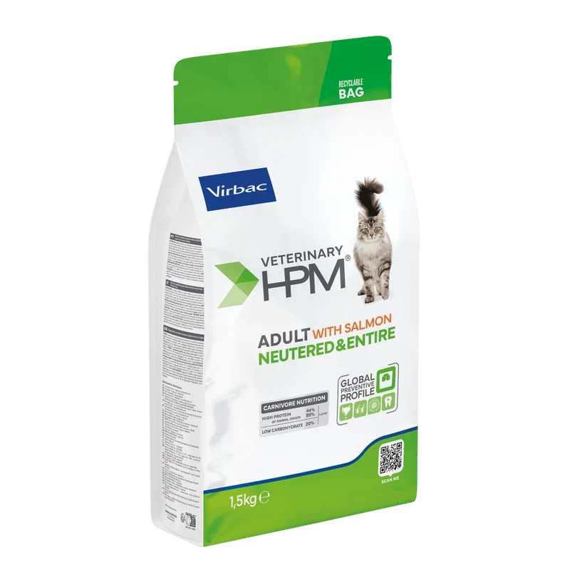 Virbac HPM Adult Neutered & Entire Comida Seca Salmón 1,5Kg