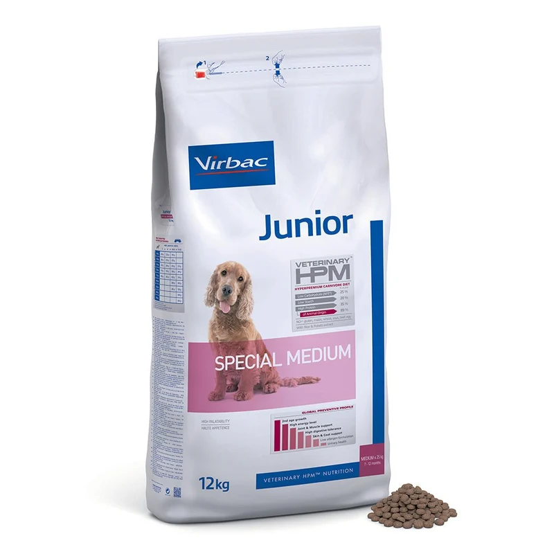 Virbac HPM Junior Medium Alimento seco para Perros 12Kg