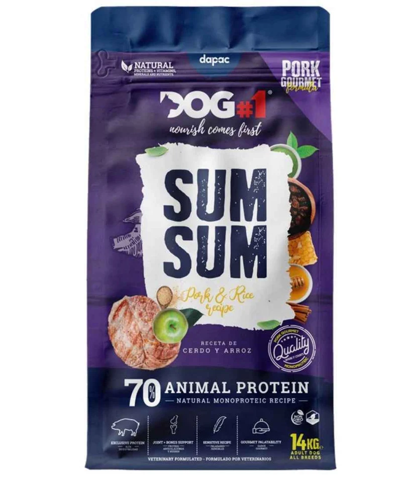 Sumsum DOG#1 Pork Gourmet Cerdo Ibérico y Arroz Integral para Perros – 14 kg
