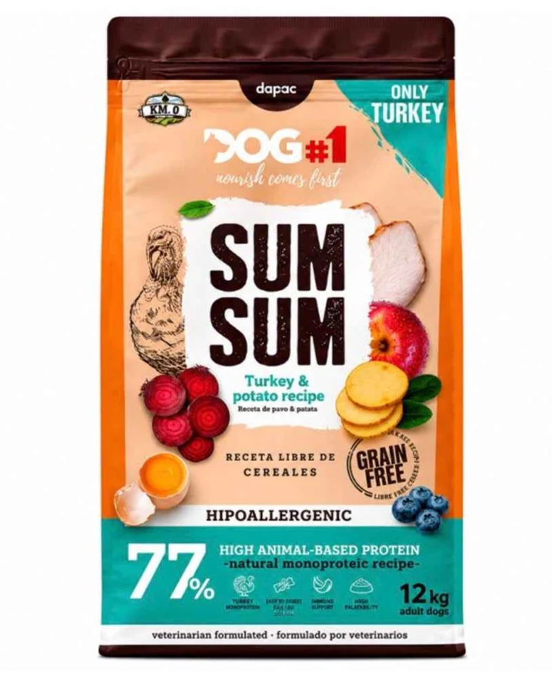 Sumsum DOG#1 Grain Free Pavo y Patata para Perros – 12 kg
