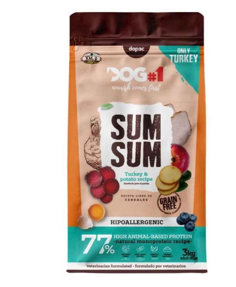 Sumsum DOG#1 Grain Free Pavo y Patata para Perros – 3 kg