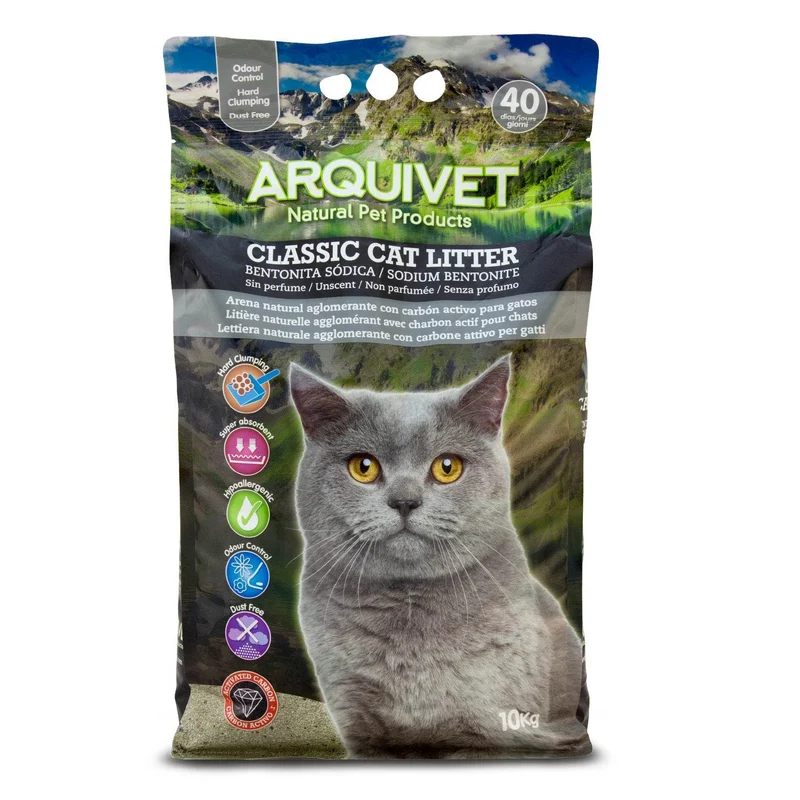 Arquivet - Arena de bentonita natural con carbón activo sin polvo