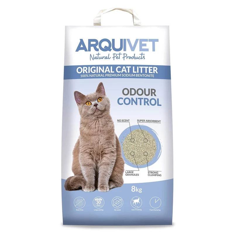 Arquivet - Arena de bentonita premium natural sin polvo 8Kg