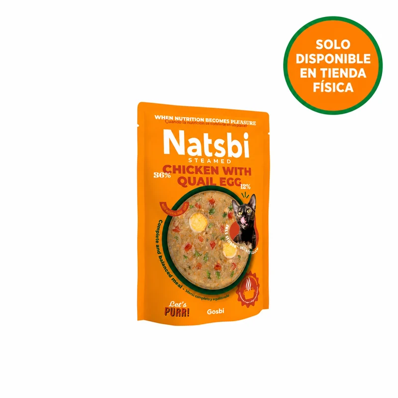 Natsbi Steamed Gravy Cat Pollo con Huevo de Codorniz 80 gr