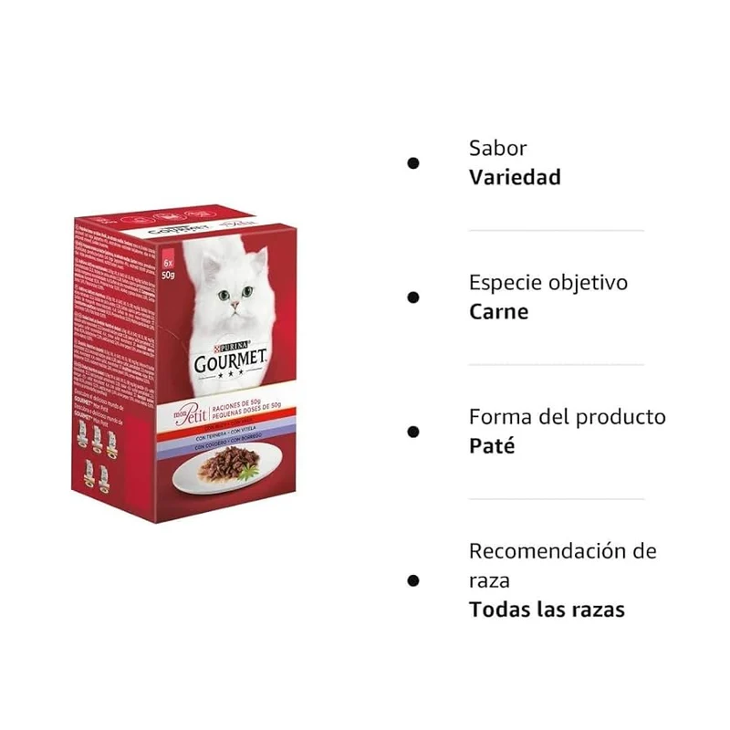 Purina Gourmet Mon Petit Húmedo Carnes 6 ud