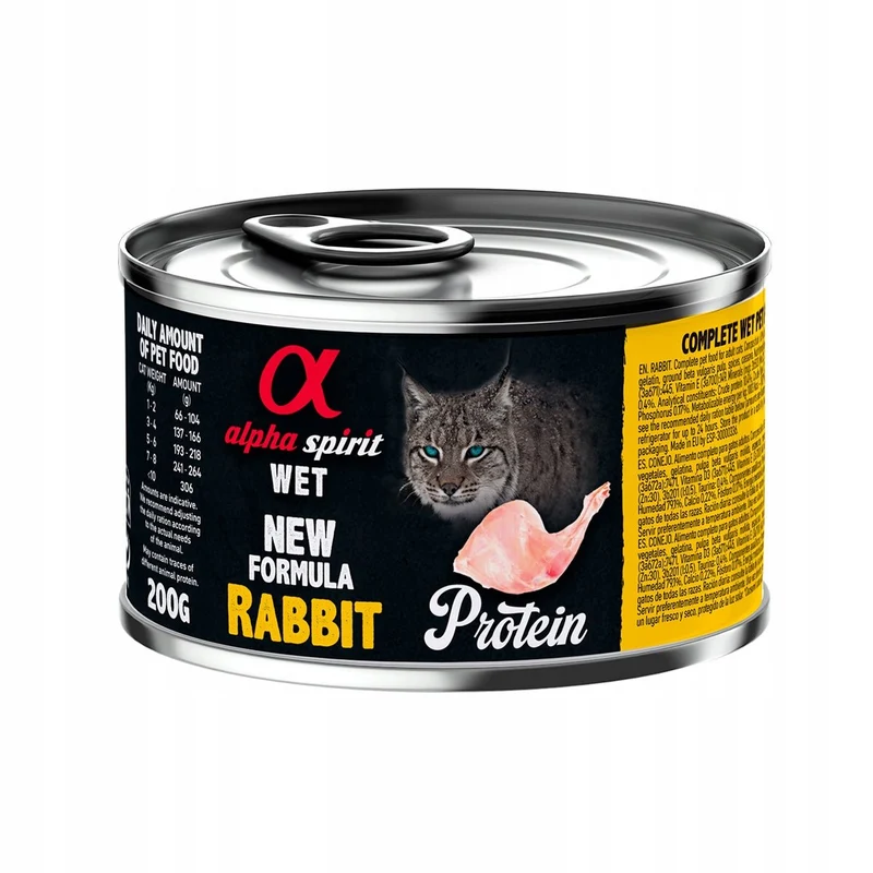 Alpha Spirit Gato Húmedo Conejo Lata 6x200g