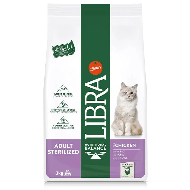 Affinity Libra Feline Adult Sterilized Pollo Pienso 3Kg