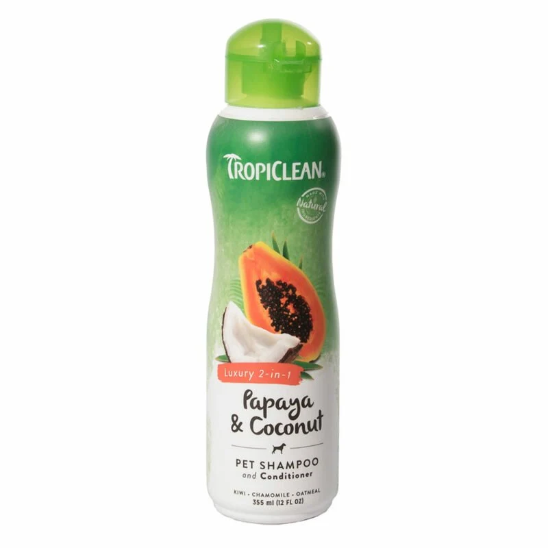 Tropiclean Champú y Acondicionador 2 en 1 Papaya Coco 355ml