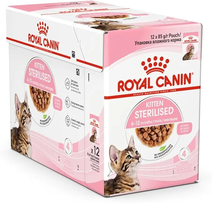 Royal Feline Kitten Sterilised Pouch Gelatina Caja 12X85Gr
