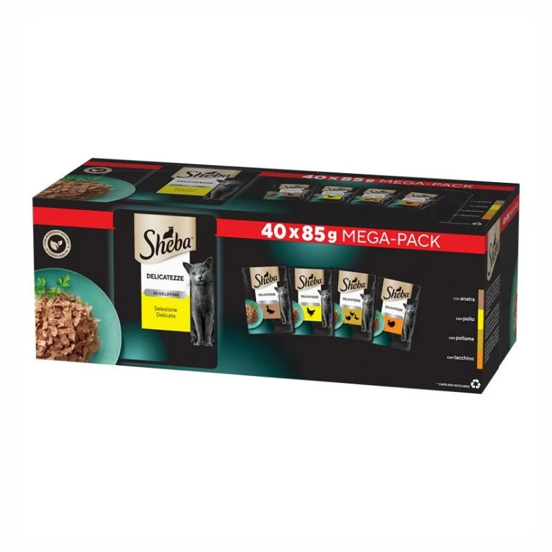 Sheba Bulkpack Aves en Gelatina 40 ud