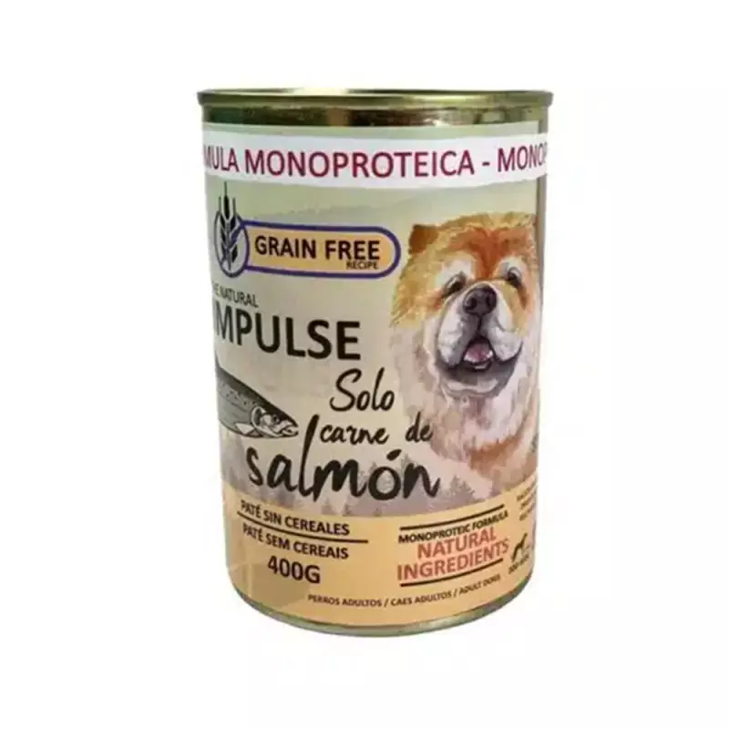 Natural Impulse Paté de Salmón para Perros – 97% Carne – 400 g