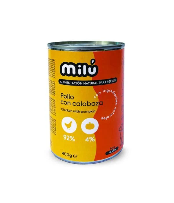 Milú Alimento Húmedo de Pollo con Calabaza para Perros – 400 g