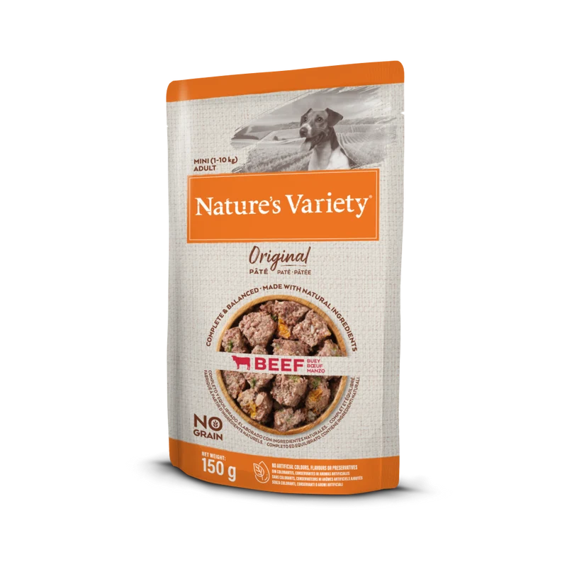 Nature's Variety Original No Grain Mini - Comida Húmeda Sin Cereales para Perros Pequeños con Buey 150g