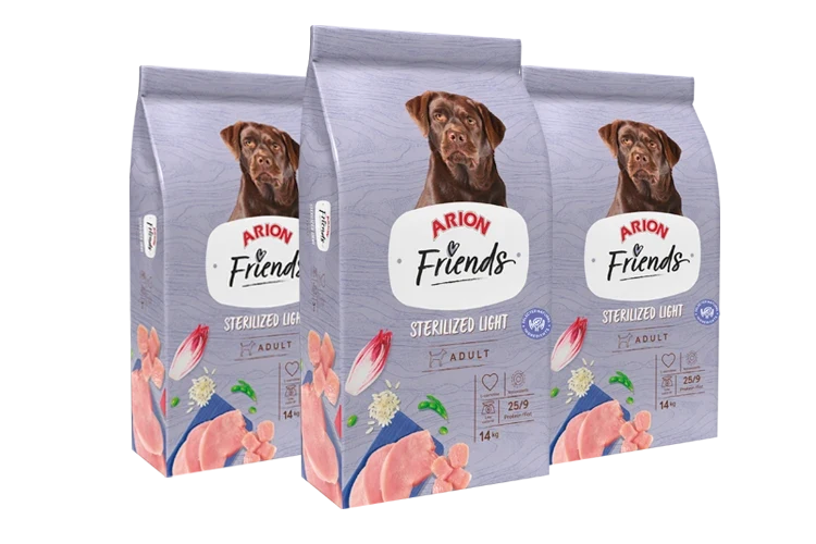 Arion Friends Sterilized Light Pienso para Perros Esterilizados y Control de Peso – 14 kg