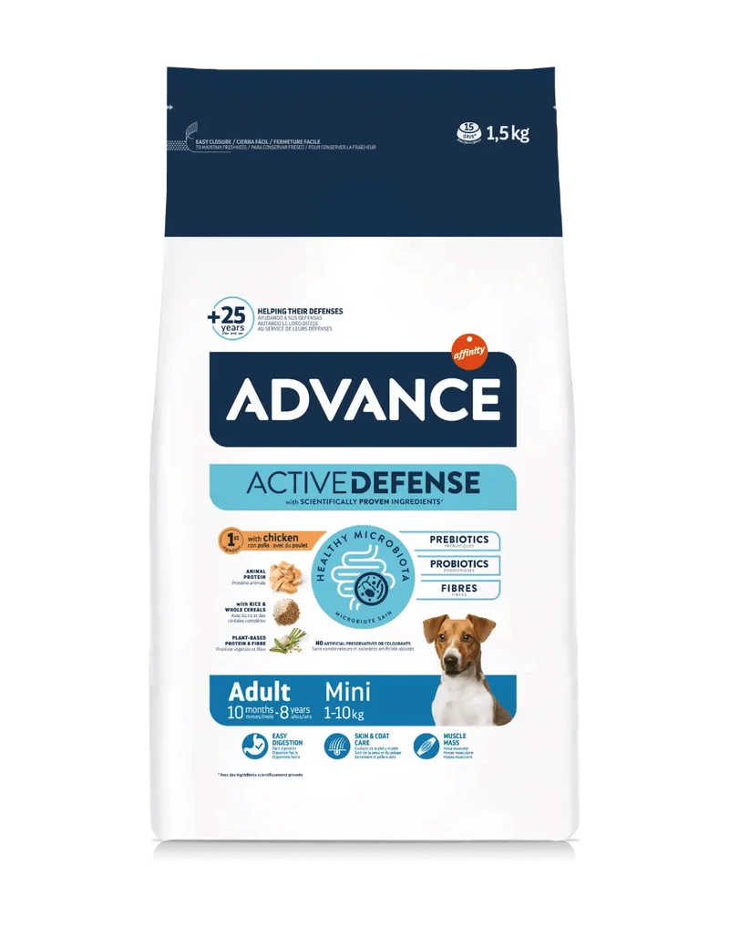 Advance Adult Mini Pienso con Pollo para Perros Adultos de Raza Pequeña – 1,5 kg