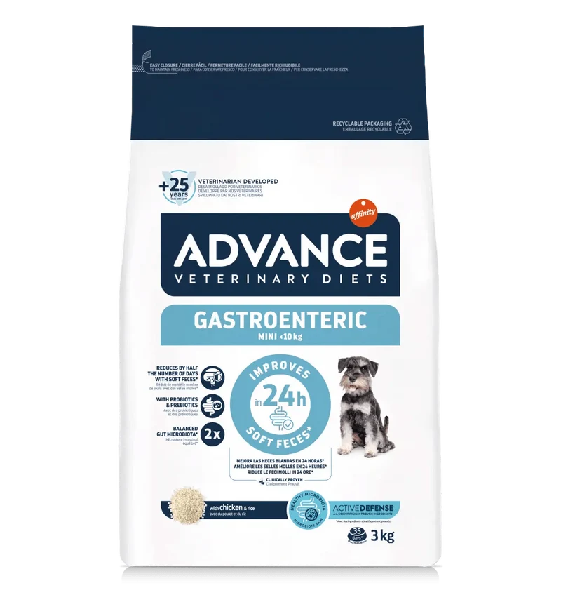Advance Gastroenteric Mini Pienso Dietético para Perros Pequeños con Problemas Digestivos – 3 kg