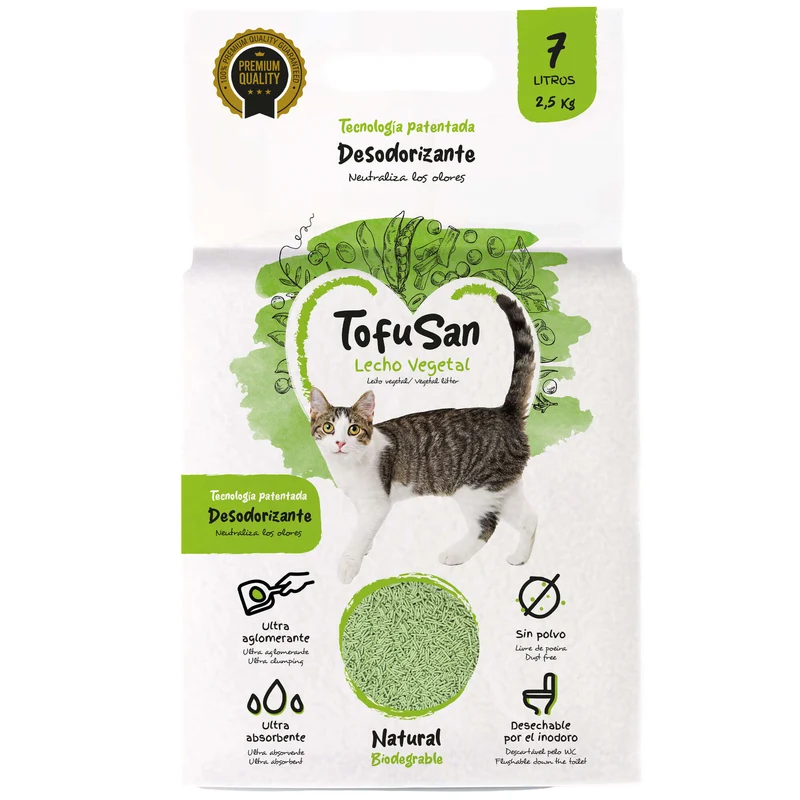 TofuSan Lecho Vegetal de Tofu para Gatos – 7 L